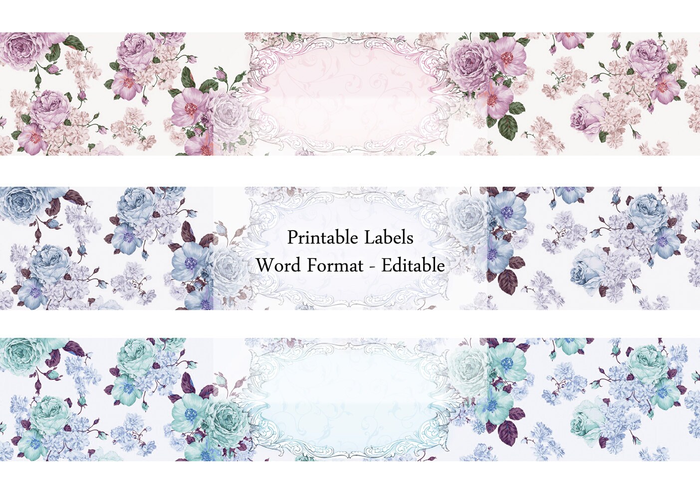 Printable Labels Soap Rose Editable Label Pastel Rainbow