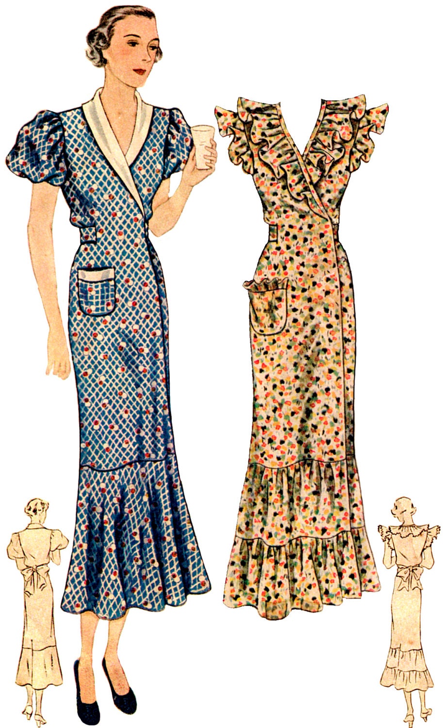 1930s Ladies Hooverette Day Dress Reproduction Sewing