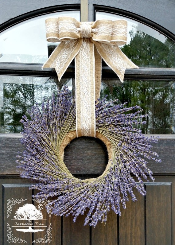 Lavender Wreath Wreath Preserved Lavender by TheSeptemberTree