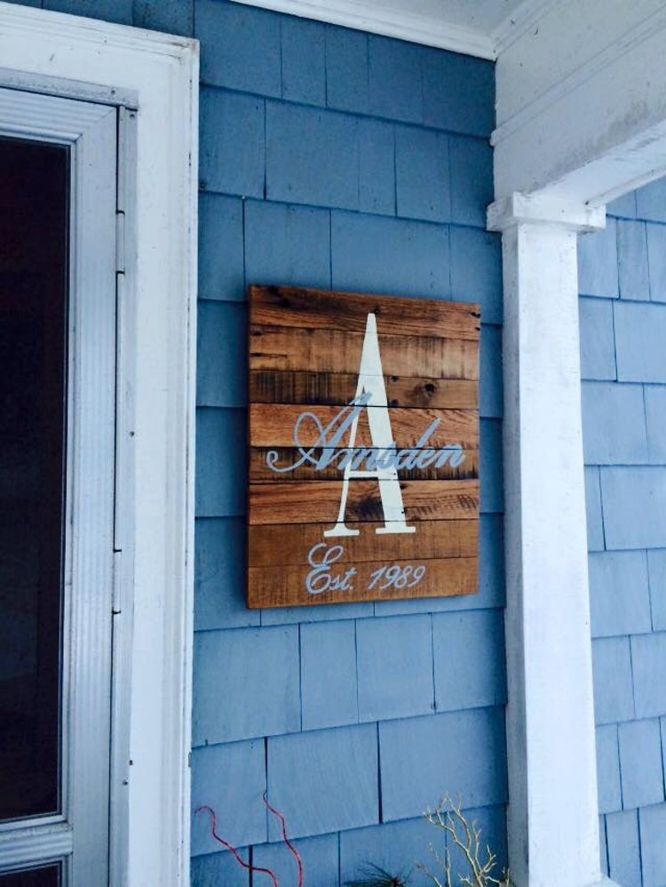 Monogrammed Recycled Barn Wood Sign with by barndoorstudios