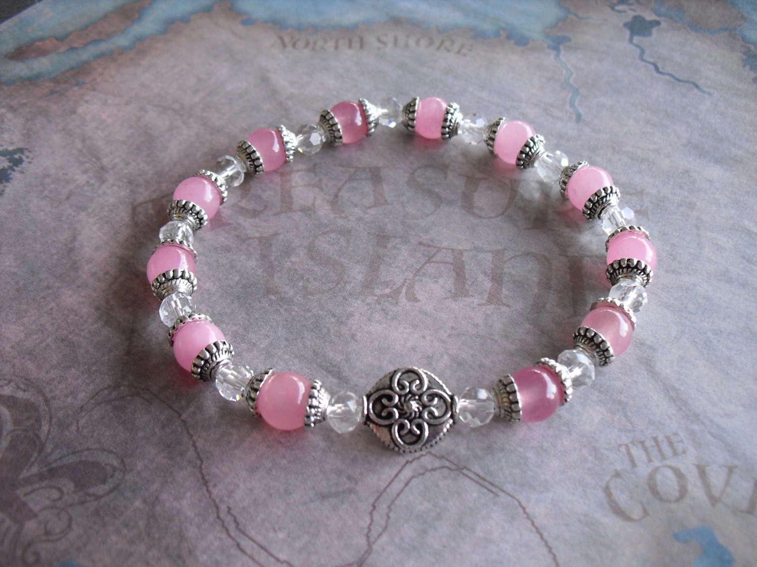 Pink quartz bracelet by Shynnasplace on Etsy