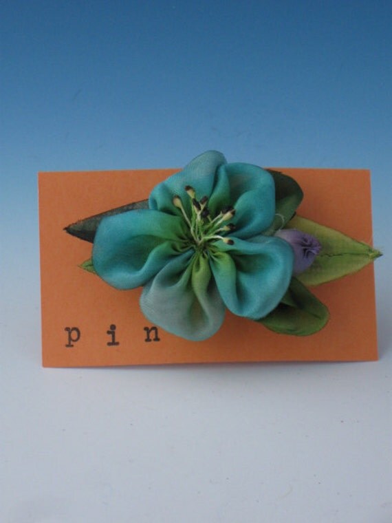 Accessories Silk Flower Pin Silk Flower Pin Fabric by Mermaidtique
