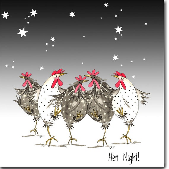Hen Night Greeting Card Funny Chicken Card Barnyard