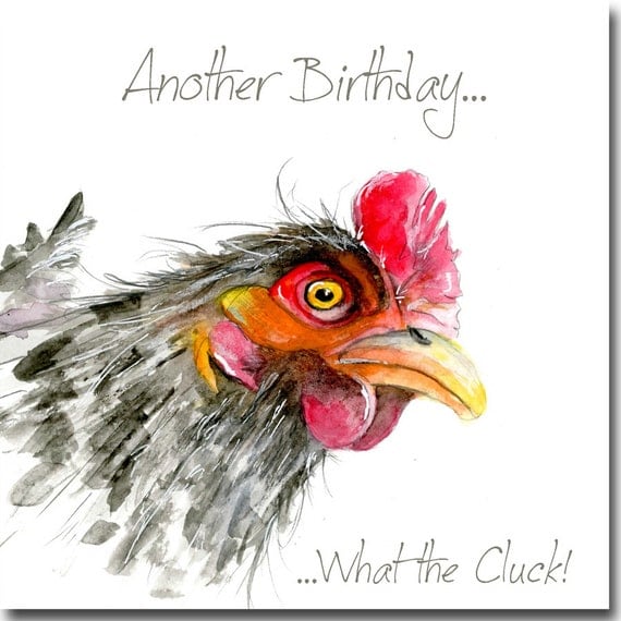 What The Cluck Funny Chicken Birthday Card Rooster Cockerel