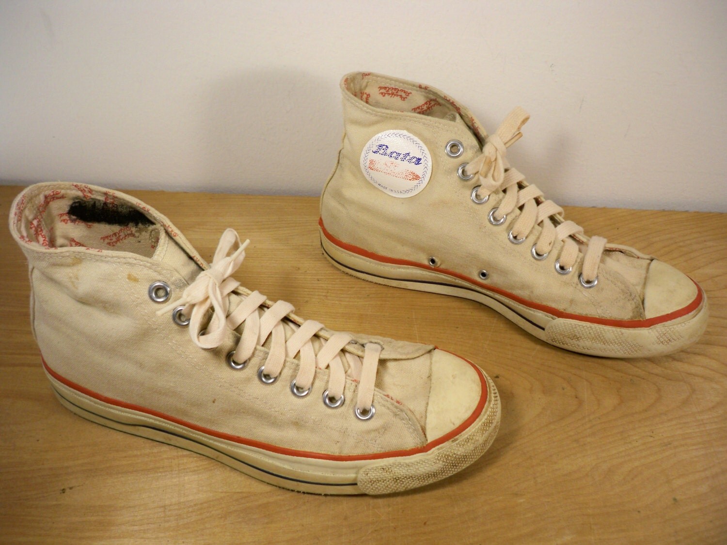 Vintage Bata Bullets Made in USA High Top Men's Tan by Joeymest