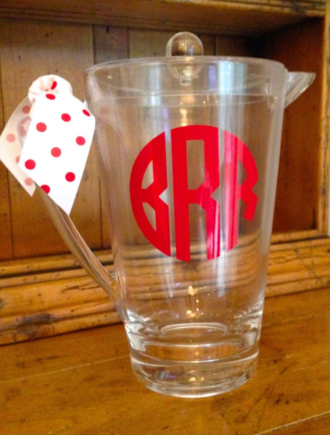 Personalized Acrylic Pitcher / 2 Quart Monogram Water Pitcher.