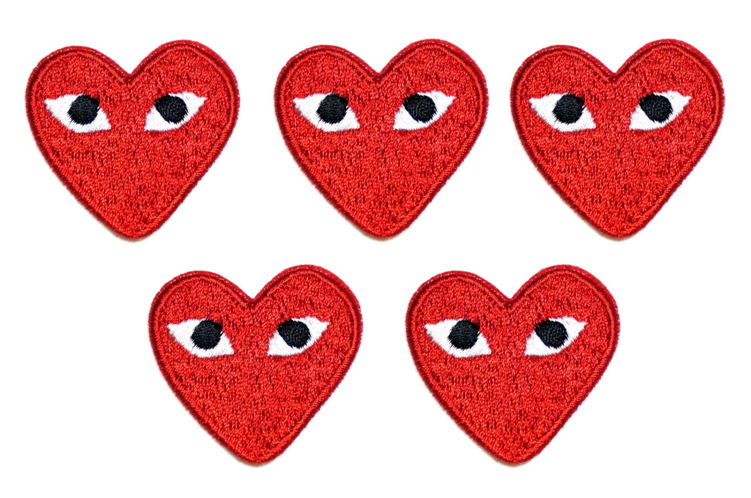 5 pcs Red COMME des GARCONS Embroidered Patch by MadeinHans