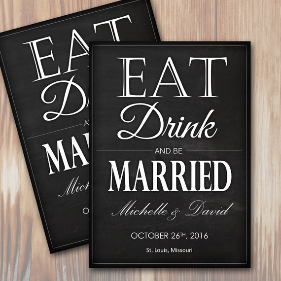 Eat Drink And Be Married Invitation Template 10