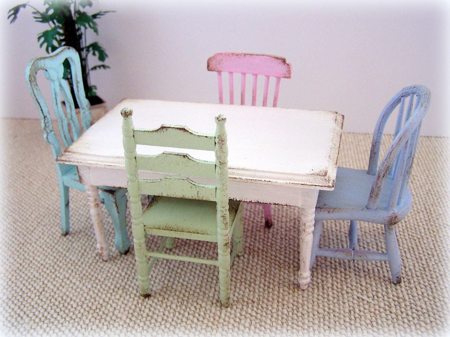dollhouse miniature kitchen table and chair