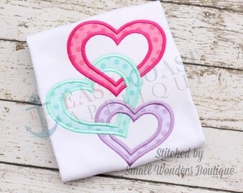 INTERLOCKING HEARTS machine embroidery design