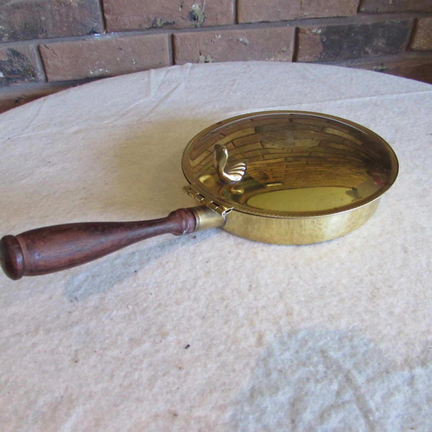 Vintage Brass Silent Butler Crumb Catcher Italy.