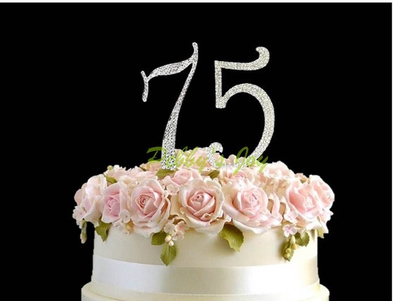 Items similar to 75 Rhinestone Cake Topper Silver Crystal Items similar to 75 Rhinestone Cake Topper Silver Crystal