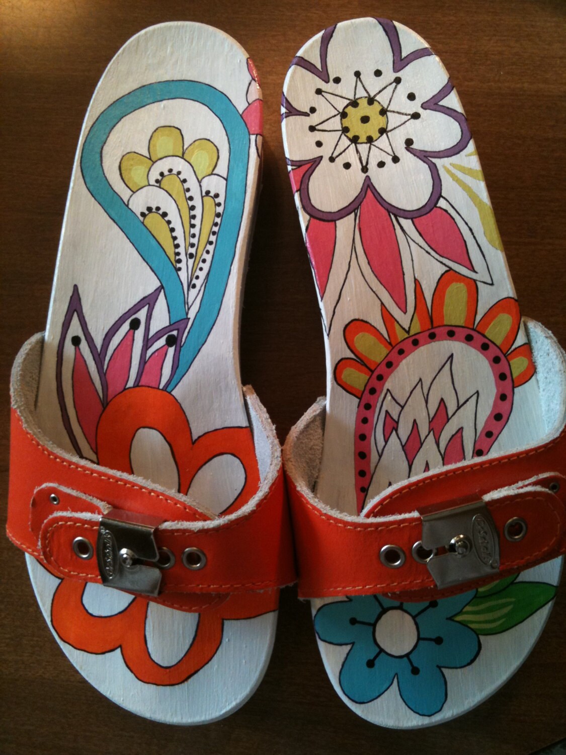 painted dr scholls sandals