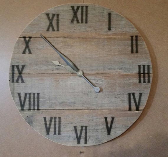 Large 24 Repurposed Barn Wood Clock