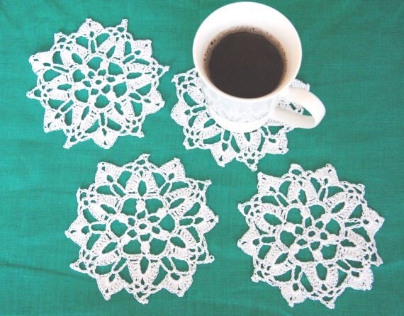 gifts small wedding crochet crochet 5 by coasters doilies White RamuneCrochet small doily