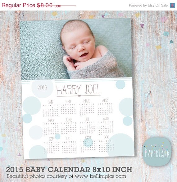 ON SALE Baby 2015 Calendar by PaperLarkDesigns on Etsy