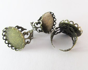 D-00204 - 2 Pad ring base Ant. Bronze 20mm base