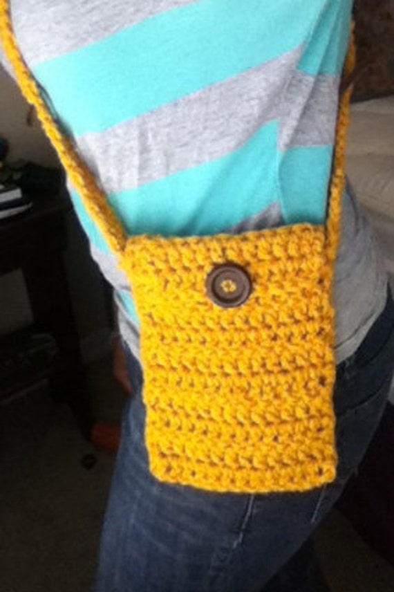 Mustard crochet Cross-body purse cross-body by NeidesBoutique