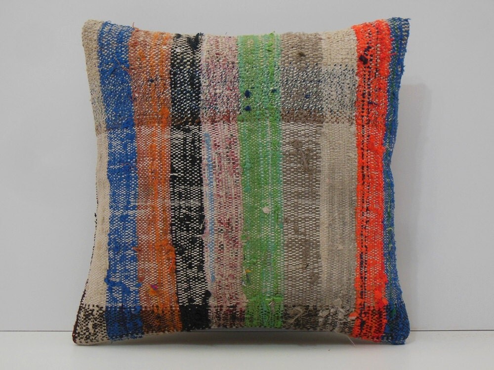 HAND WOVEN striped fabric natural pillow case stripe