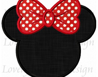 Minnie Mouse Head Applique Machine Embroidery Design NO:0291