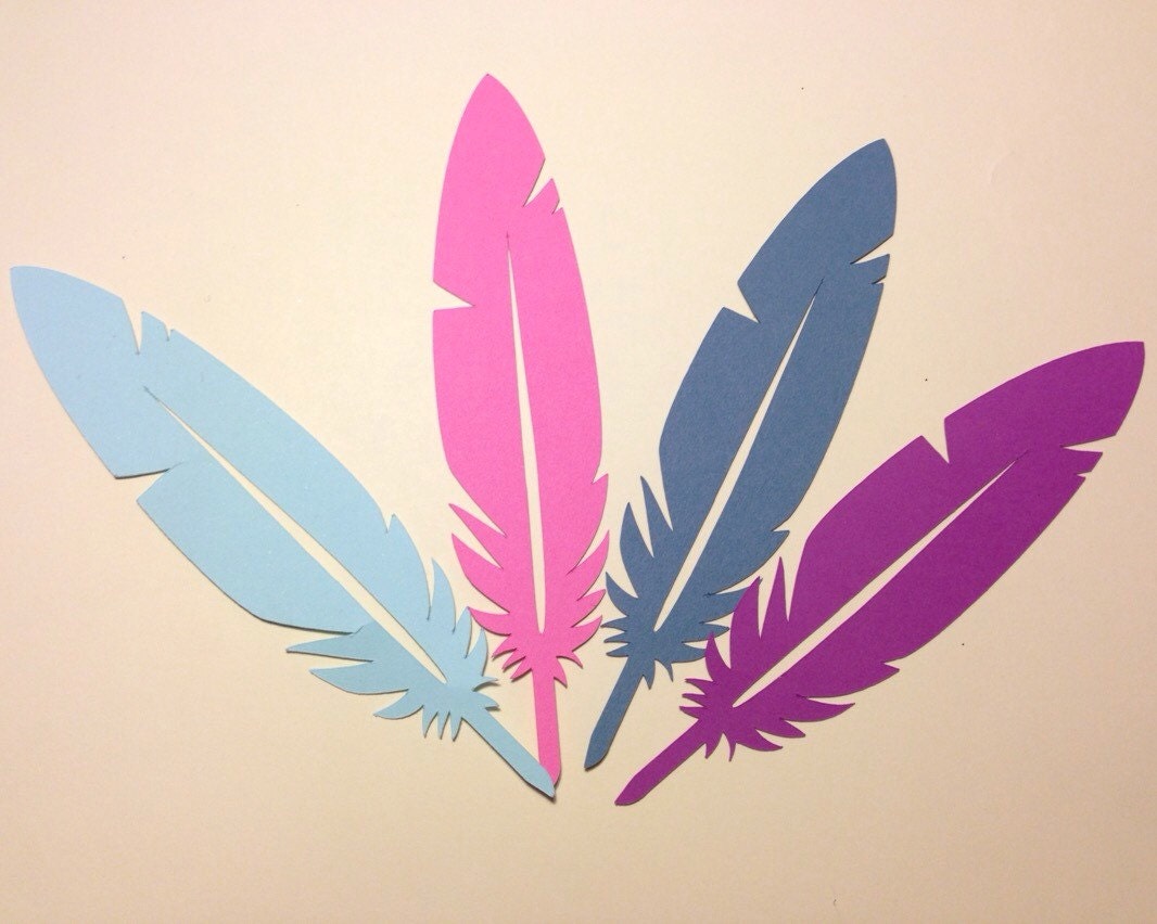 36 Feathers 5 Paper Die Cut Select a Color fall by MyCutieBows
