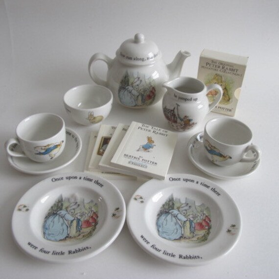 Peter Rabbit Child's Tea Set by WedgwoodEngland by TheSterlingStar