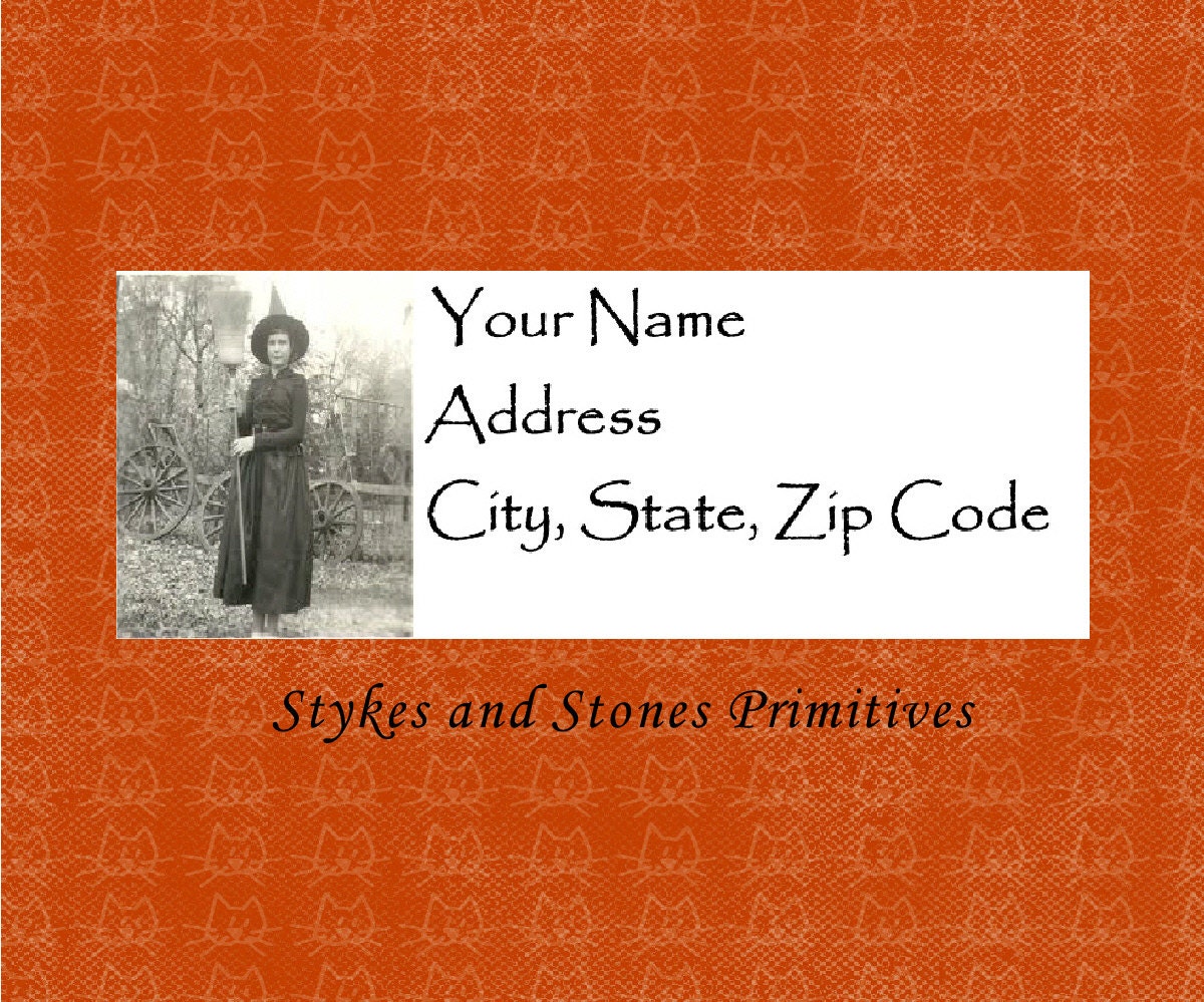 Personalized Halloween Address Labels Vintage By