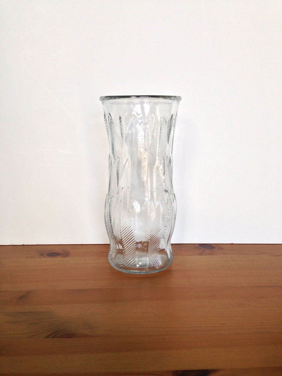 Vintage Clear Glass Vase Eo Brody Fern Etched Planter 9717