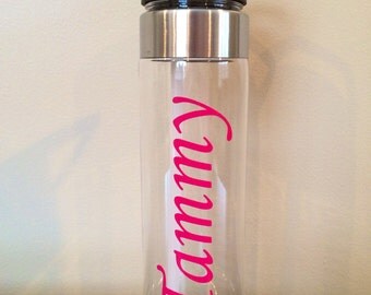 Personalized Water Bottle with Name or One Word - Choose your Font and Color!