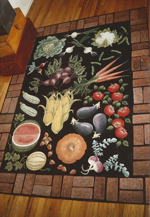 floorcloth vegetable rug kitchen rugs