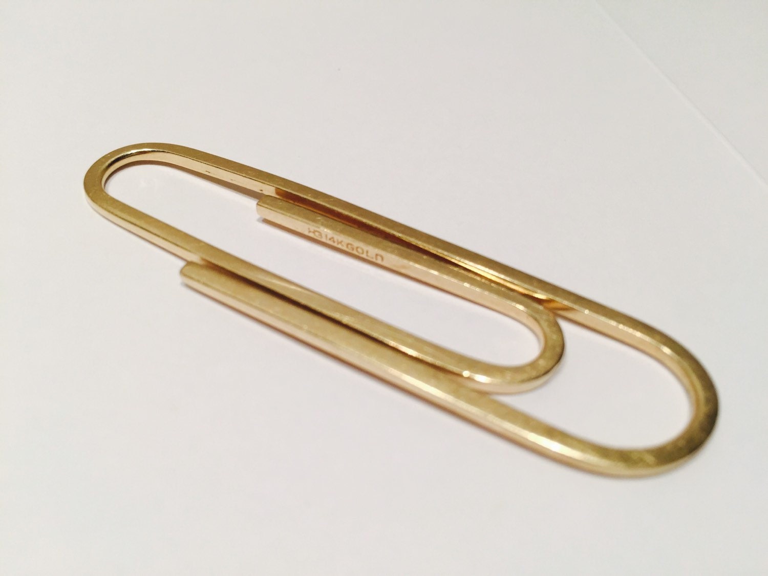 Vintage 14k Gold Designer Signed Paper Clip or Money by mcmrehab