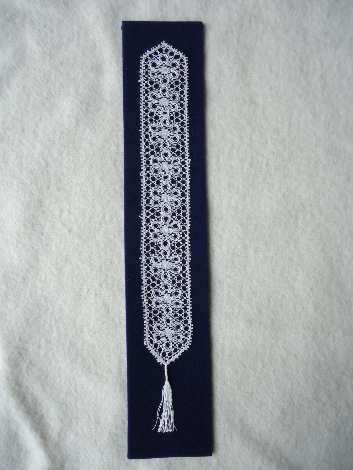 Handmade bobbin lace bookmark in cream with a by ThymeCrafts