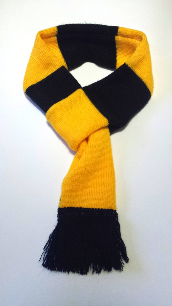 Dog scarf football soccer yellow and black stripe