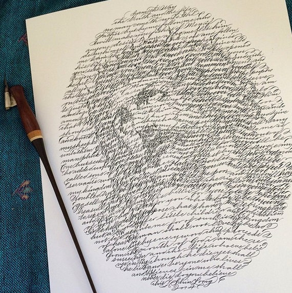 Items similar to JESUS CHRIST calligraphy fine art print on Etsy