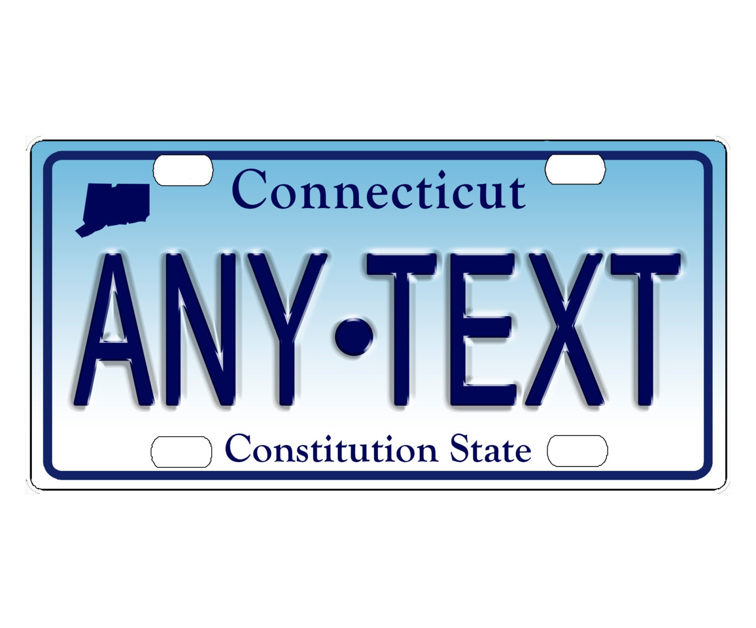 Custom personalized state license plate Connecticut free