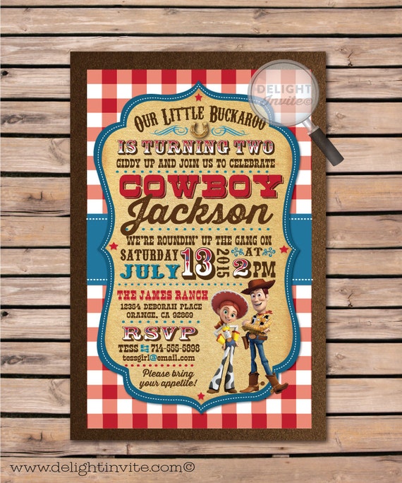 Woody and Jessie Toy Story Birthday Invitations & by DelightInvite