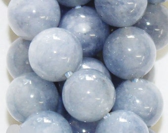 Aquamarine Beads - Round 8 mm Gemstone Beads - Full Strand 15", 46 beads