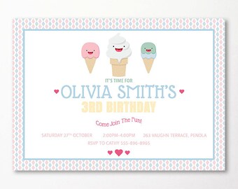 items similar to ice cream ticket invitations printable diy file on etsy