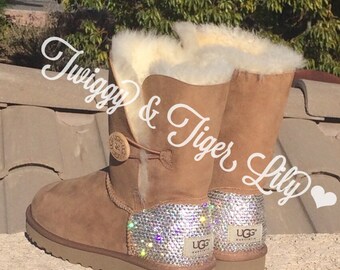 Swarovski Crystal Embellished Bailey Button UGG Boots - UGGs With ...