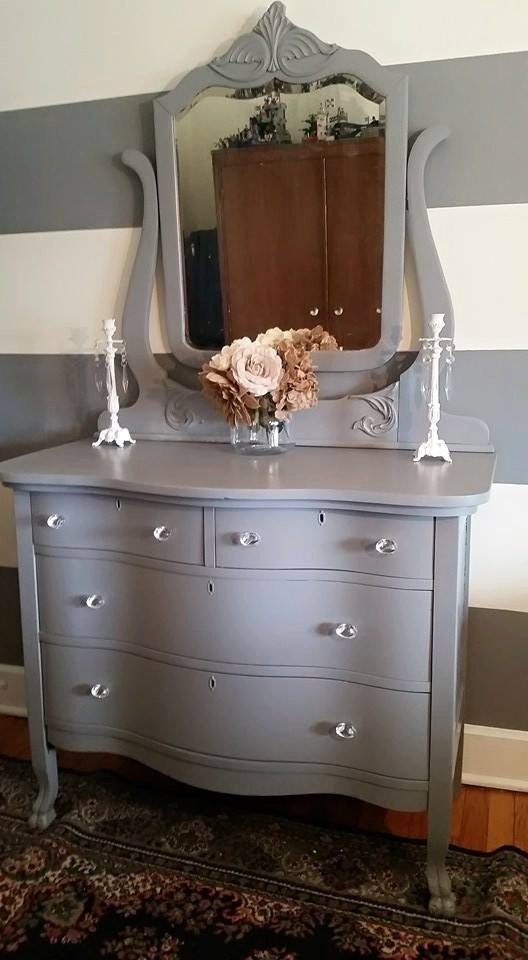 Refinished Antique Dresser with Mirror Haute Juice