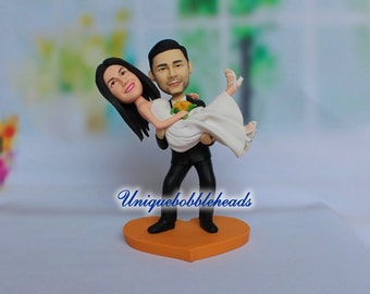 Custom wedding cake topper,grooms carrying bride,mr and mrs cake topper,princess hug,bride and groom cake topper,