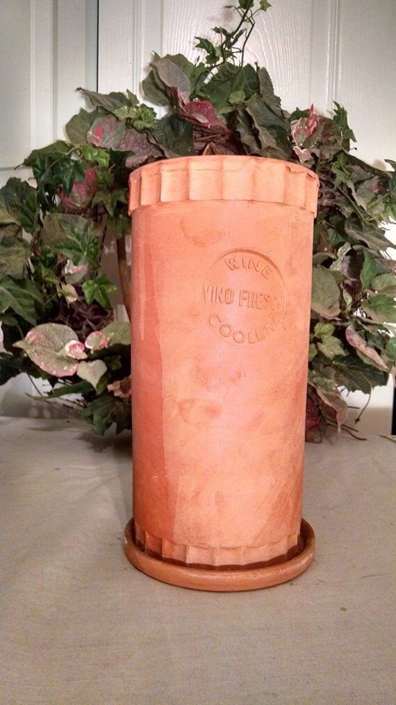 Terra Cotta Wine Cooler//Vintage Wine by TreasuresbytheGulf