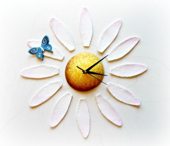 Diy Wall Flower Decor Daisy Wall Clock Stickers Floral Art