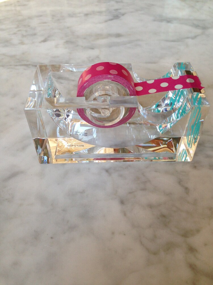 Personalized clear acrylic tape dispenser by Dawlens on Etsy