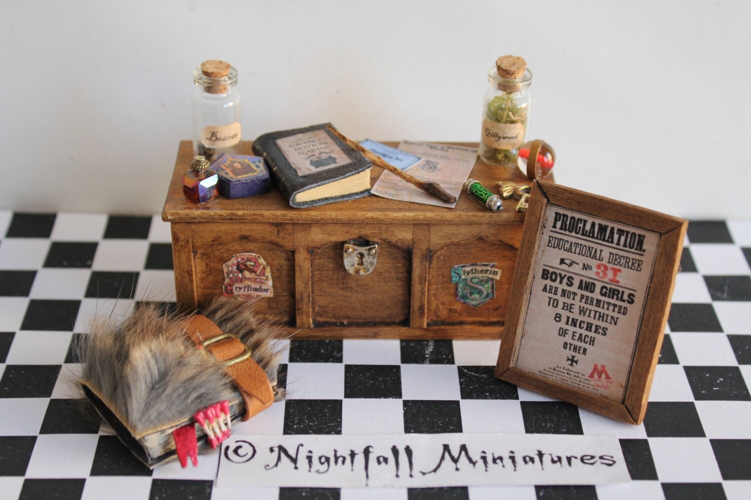 Dollhouse Miniature Magic Harry Potter Inspired Trunk with
