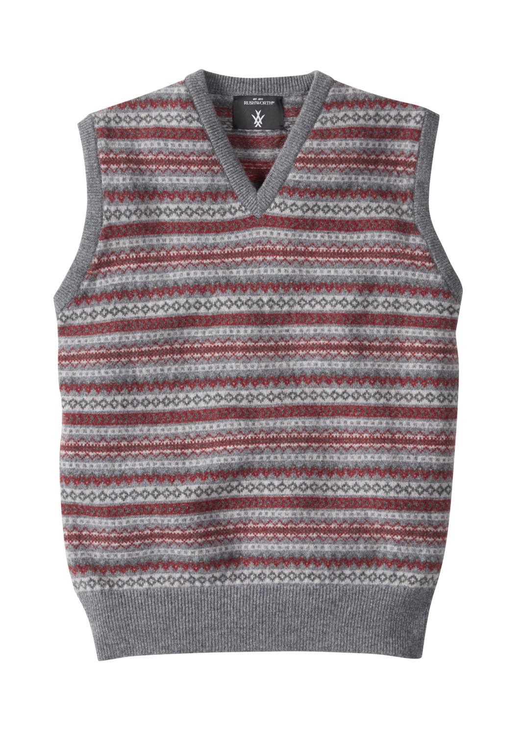 Mens lambswool fairisle tank top knitted in Scotland