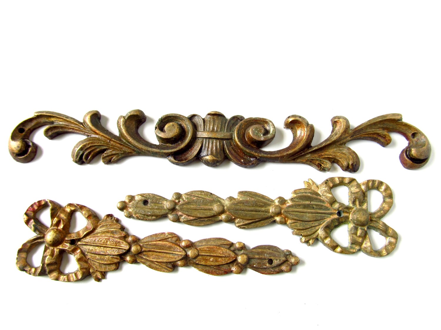 3 Antique bronze furniture embellishments from the by TreeAntiques