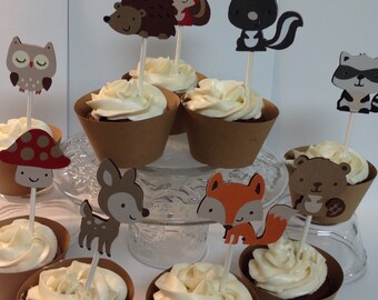 Woodland Cupcake Toppers/Wrappers