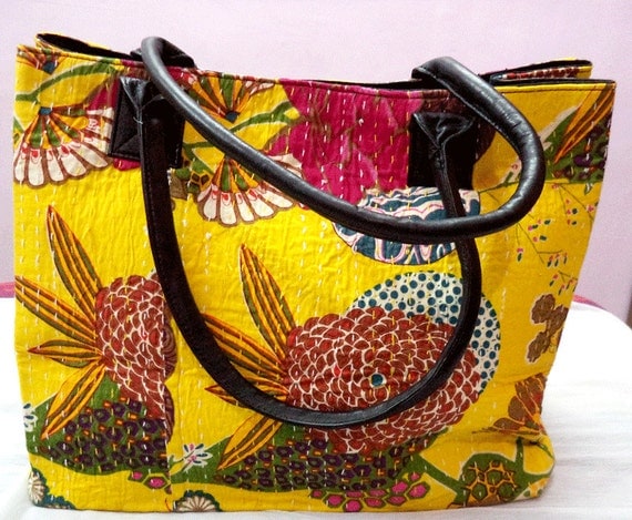 Items similar to Indian Hand Made Cotton , Printed Bags Purse Hand bag ...