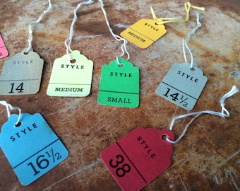 Vintage Clothing Tags,recycled vintage gift tag,vintage price tags,vintage clothing textile factory tag,repurposed clothing price tag